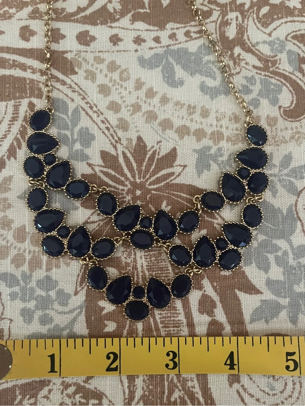 Francesca's Collections Navy Blue Teardrop Statement Necklace & Earrings